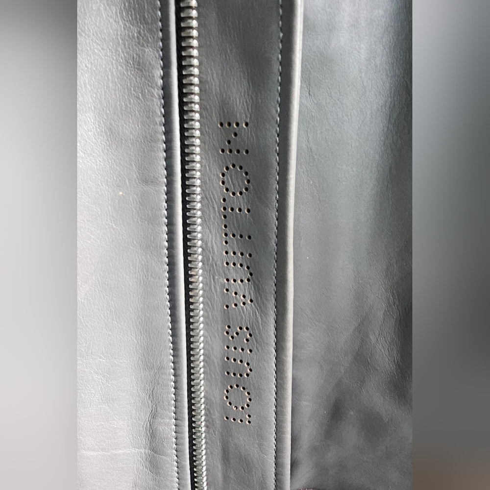 Rare Louis Vuitton Men’s Grey & Teal Leather Jacket (Size L) • Luxury Designer S